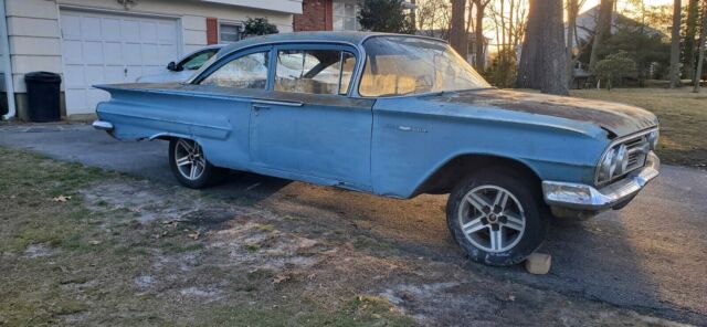 1960 chevrolet bel air coupe blue rwd automatic 2 door
