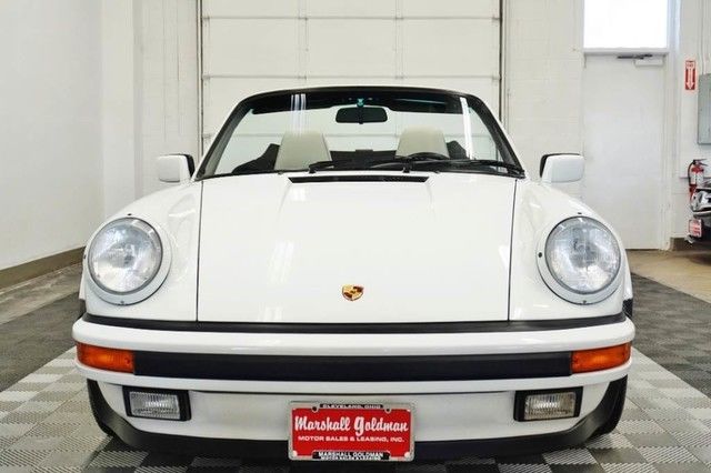 1988 porsche 911 turbo look cab grand prix white w/linen lther only 44,600 miles