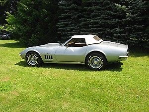 1969 corvette convertible, 350 c.i. 350 h.p, cortez silver original engine, etc