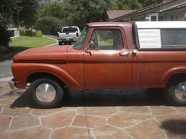 1962 ford f100 short bed unibody orig blk plate calif truck big back window!