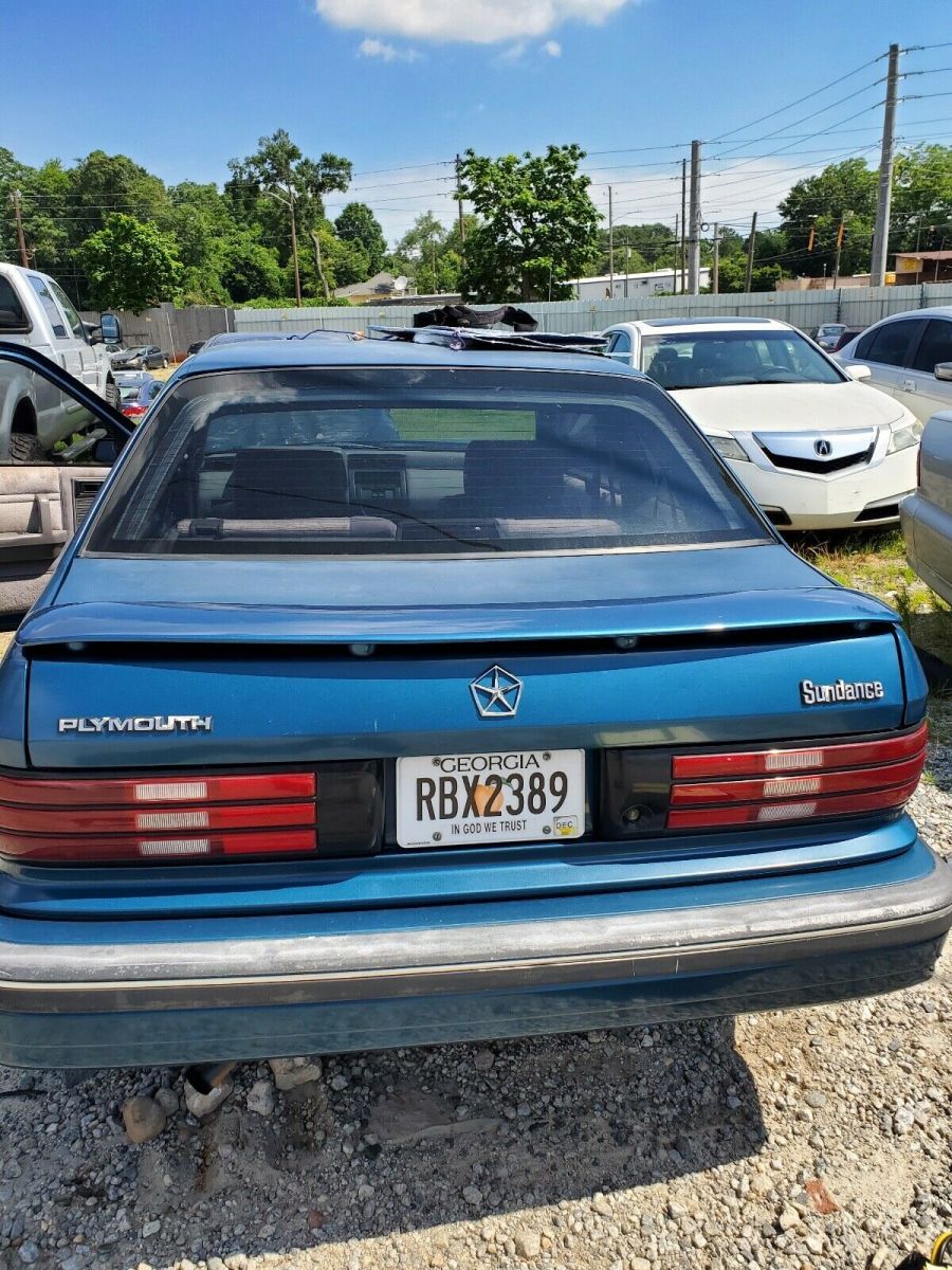 1989 plymouth sundance hatchback blue fwd automatic