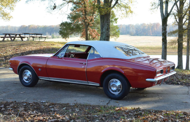 one family owned 1967 chevrolet camaro rallysport--rare red on red w/factory air