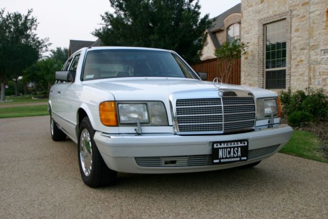1990 mercedes 560 sel flagship white/tan 101k miles excellent example must see!!