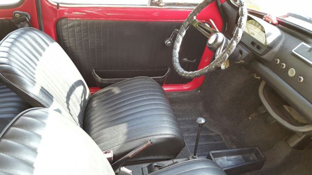 1970 fiat 500l - red with black interior