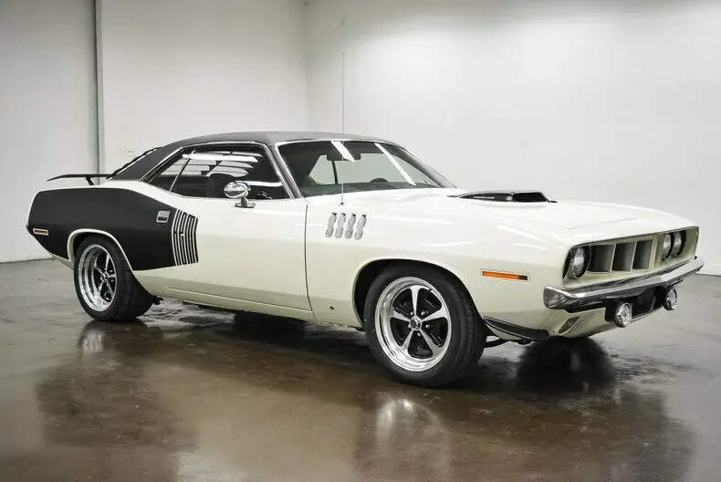 1971 plymouth barracuda hemi resto-mod 10 miles white hardtop ray barton racing