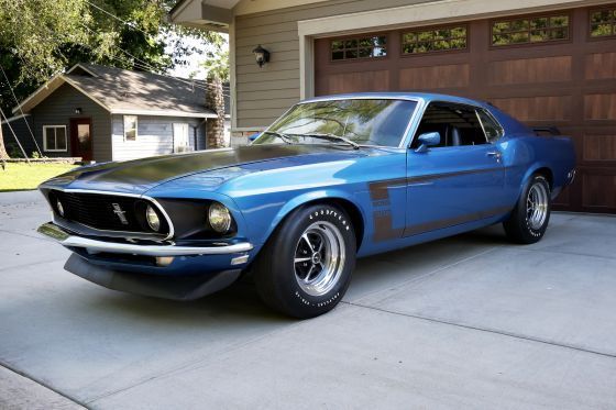 1969 ford mustang boss 302 4-spd loaded acapulco blue low miles