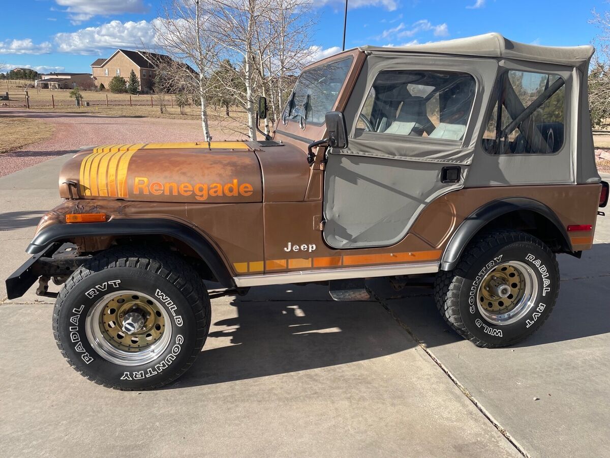 1980 jeep cj-5 convertible brown 4wd manual renegade