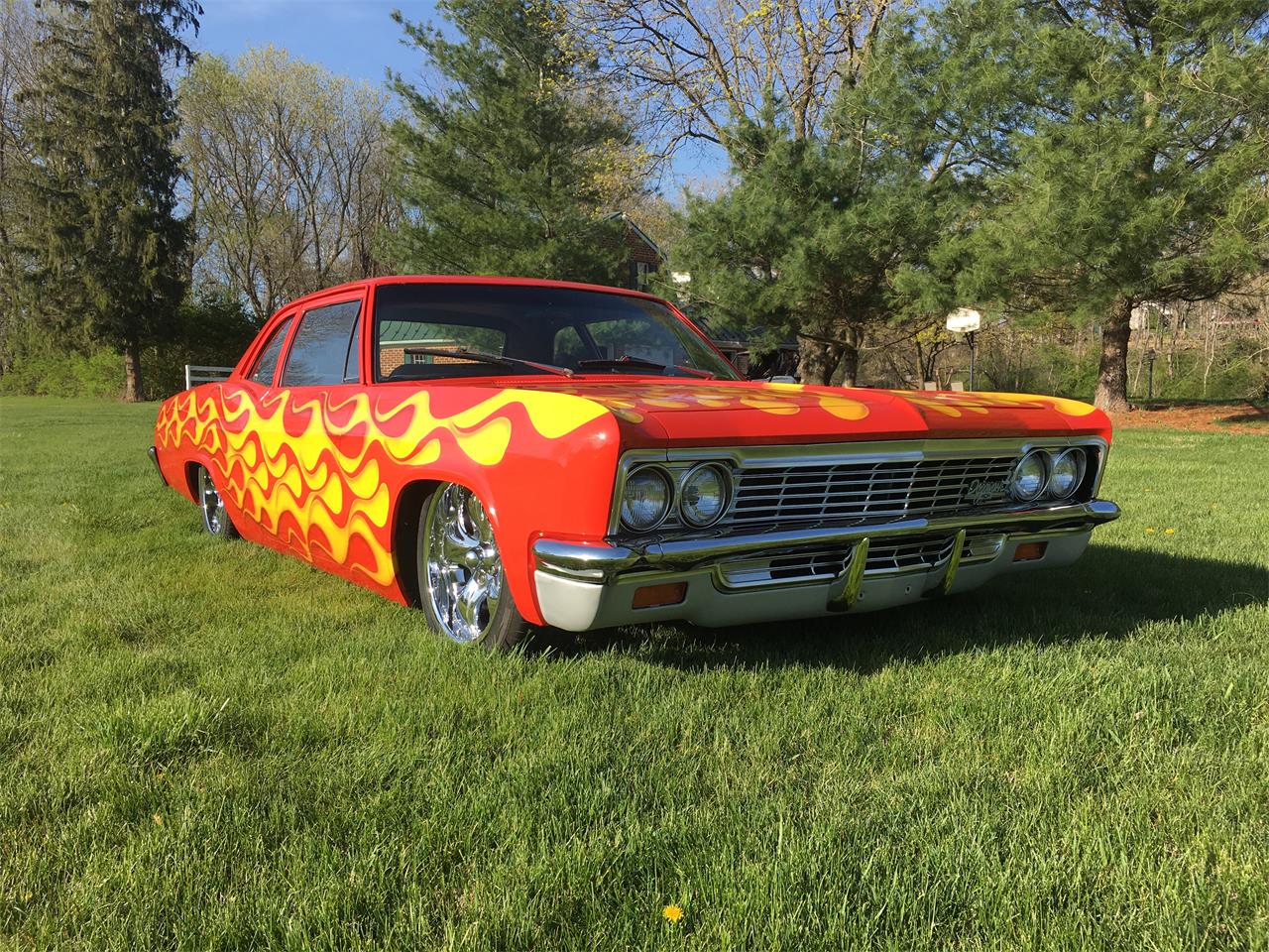 chevrolet biscayne red w/ flames