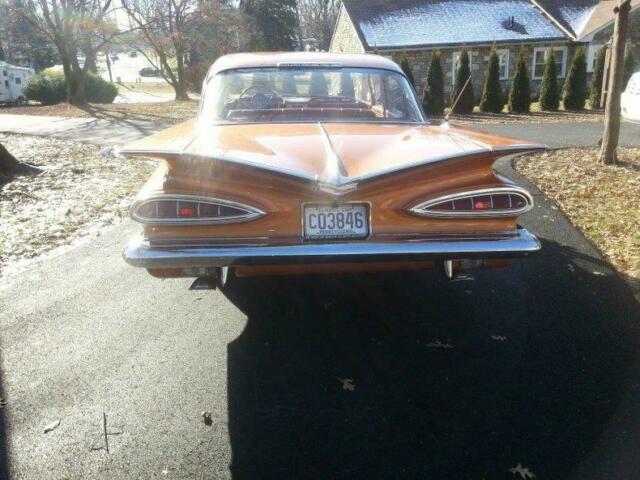 1959 chevrolet impala 59185 miles gold sedan 6 cyl automatic