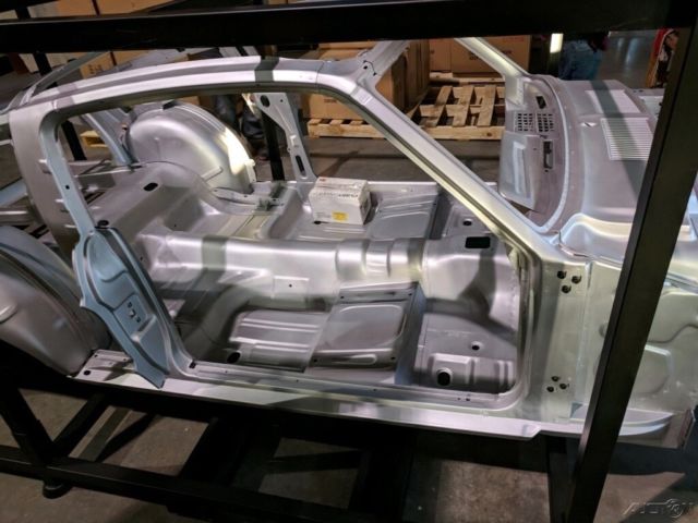new 1967, 1968 ford mustang fastback body skeleton, ifs ready 2" mini tub