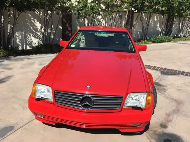 1990 mercedes-benz 500 sl 322 hp v8 2dr convertible red one owner 29,138 miles