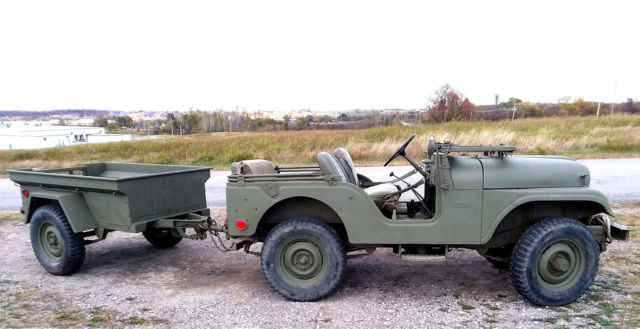 1968 cj5 m38a1 clone army military jeep and m416 trailer