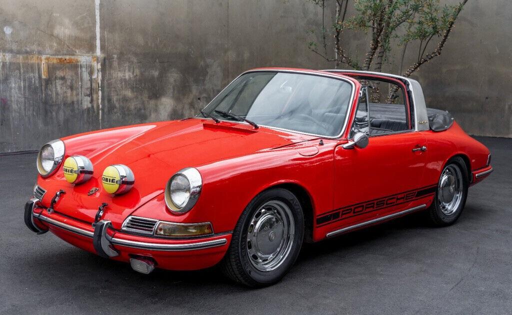1967 porsche 912 soft window targa signal red with black interior