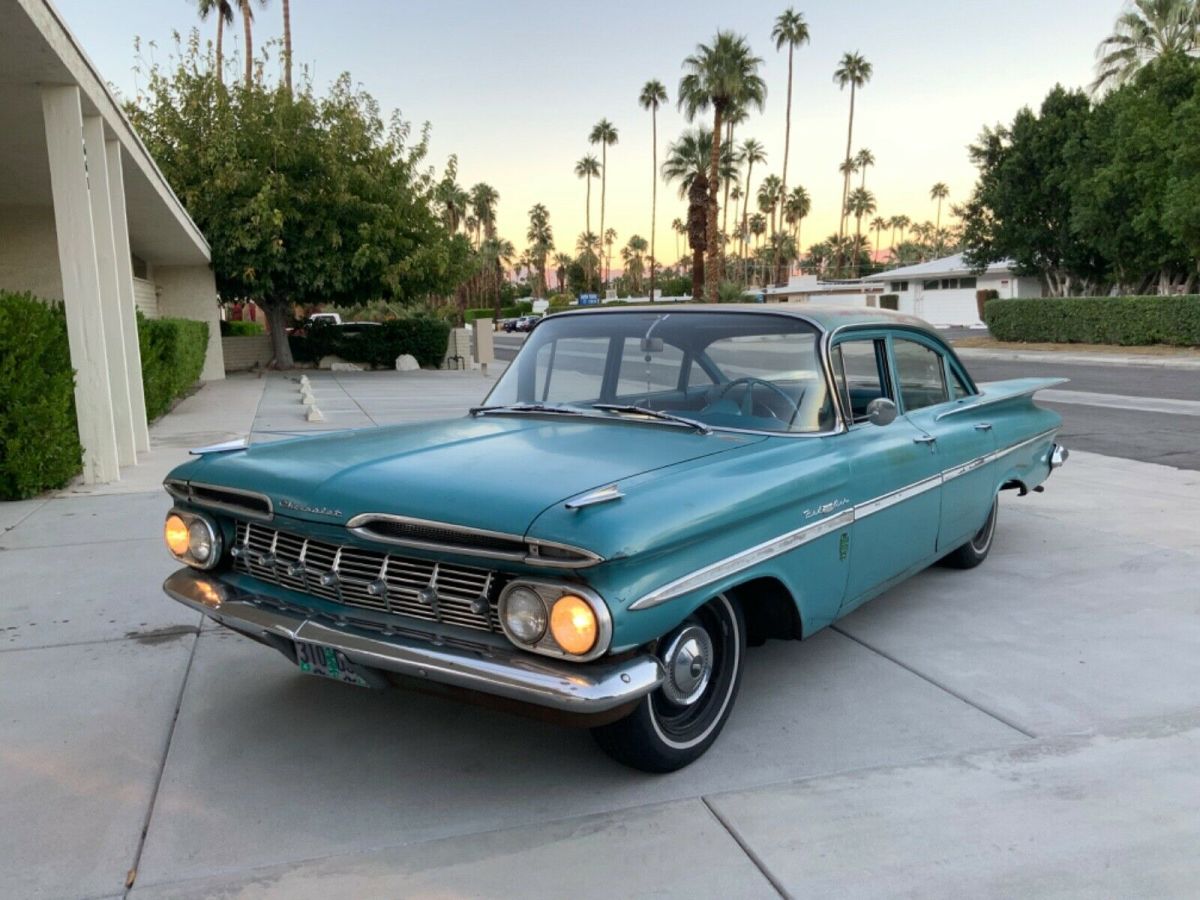 1959 chevrolet belair 4 door six cylinder car