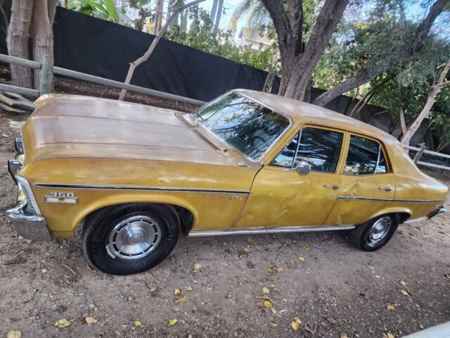 1972 chevrolet nova 5.7 sedan yellow rwd automatic custom