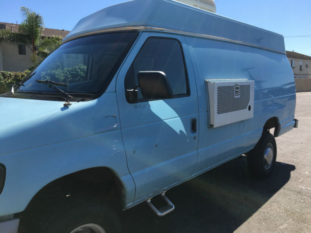 1993 ford econoline e-250 high top 4x4 7.5l v8 cargo van 4wd auto leather blue