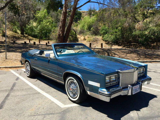 1985 cadillac eldorado biarritz convertible 2-door 4.1l blue / white