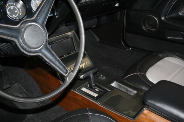 1971 challenger resto-mod two tone black gray leather upholstery