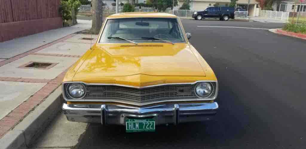 1974 dodge dart sedan yellow fwd automatic