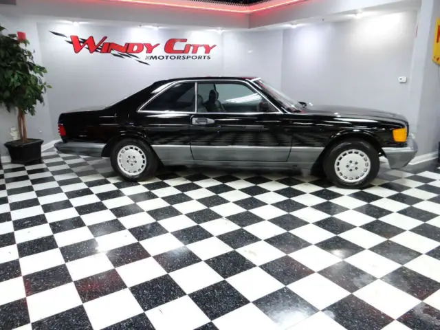 1989 mercedes benz 560sec coupe only 2 owners black over gray heated leather!