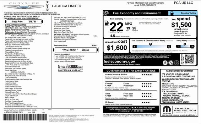 2022 chrysler pacifica limited