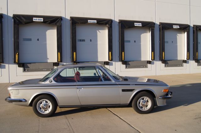 1973 bmw 3.0cs e9 polaris silver on red vintage classic