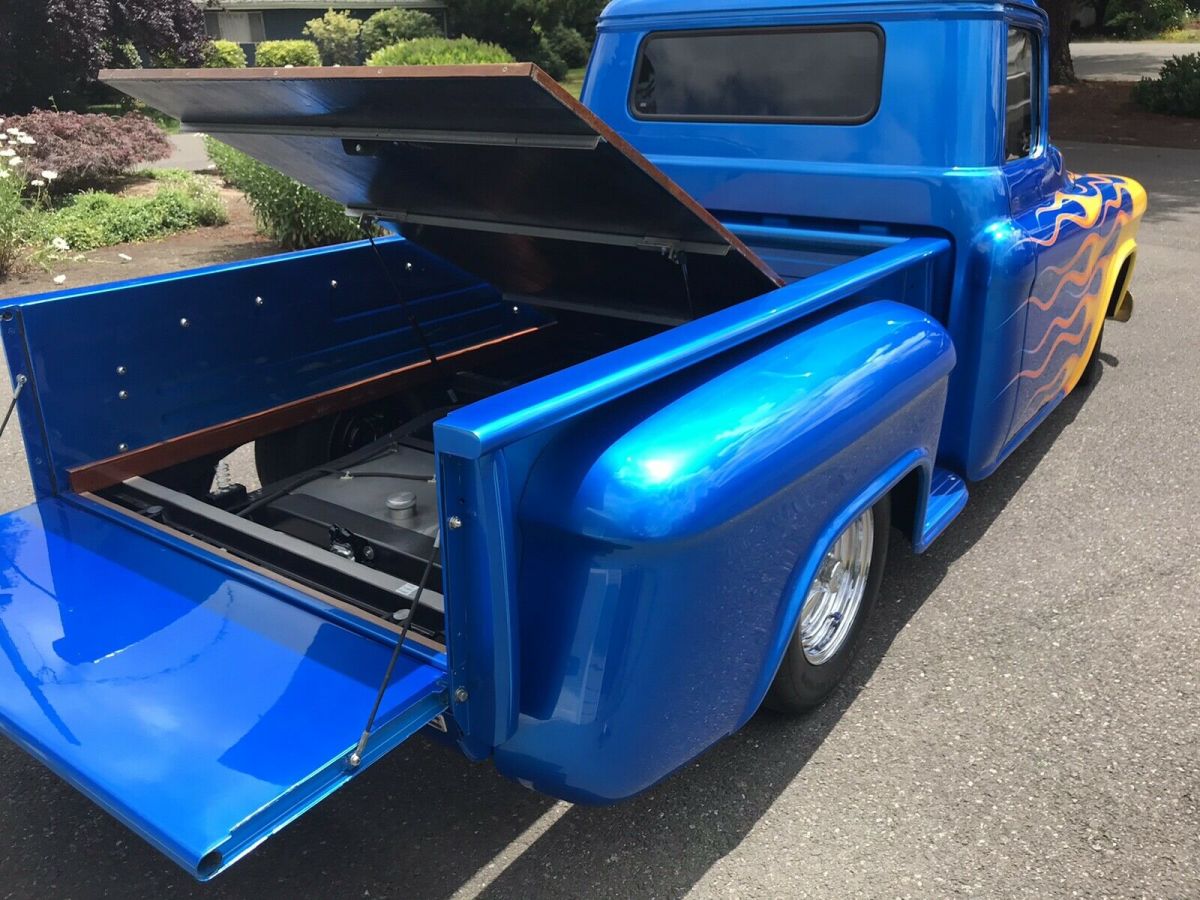 1956 chevrolet 3100 pickup blue rwd automatic custom