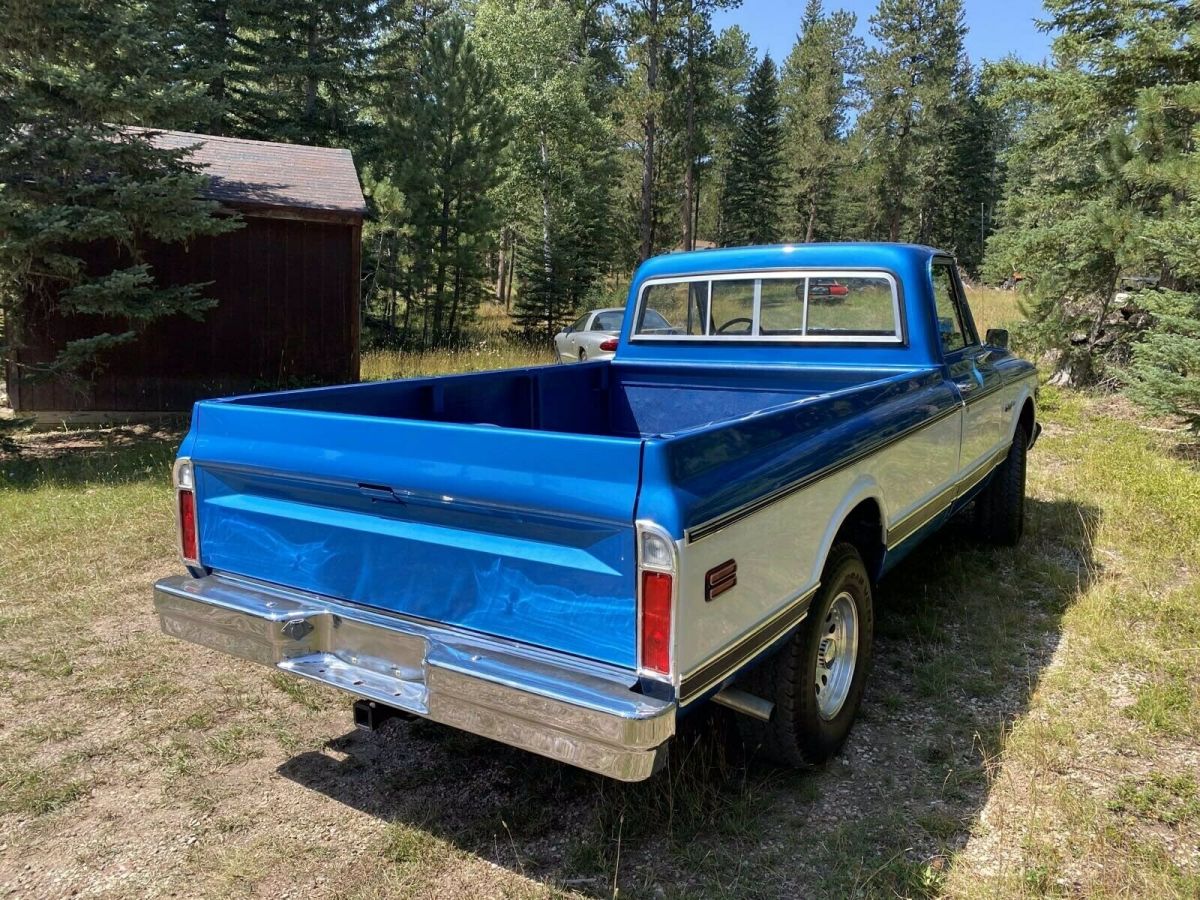 1971 chevrolet k10 custom deluxe 0 blue pickup 8 cyl, 4 spd