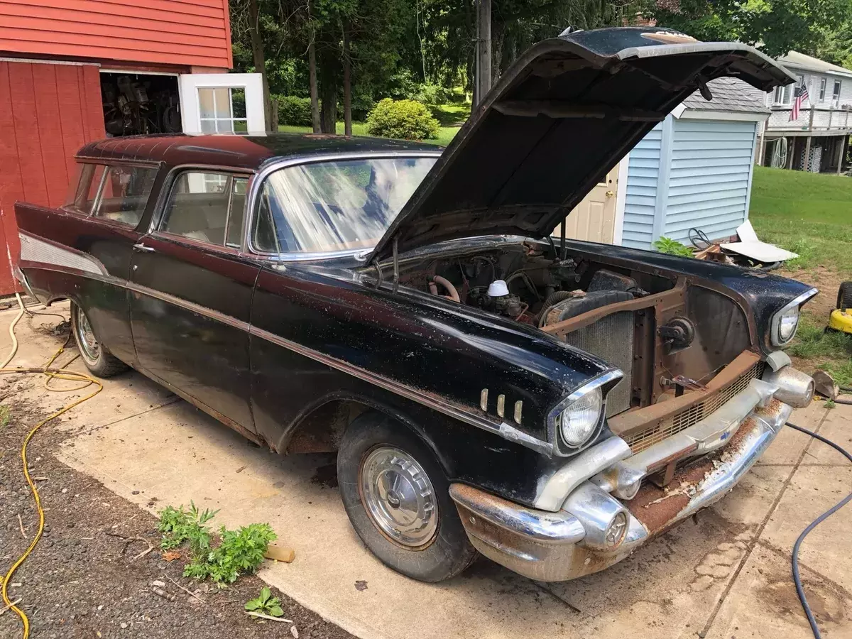 1957 chevrolet nomad wagon black wagon