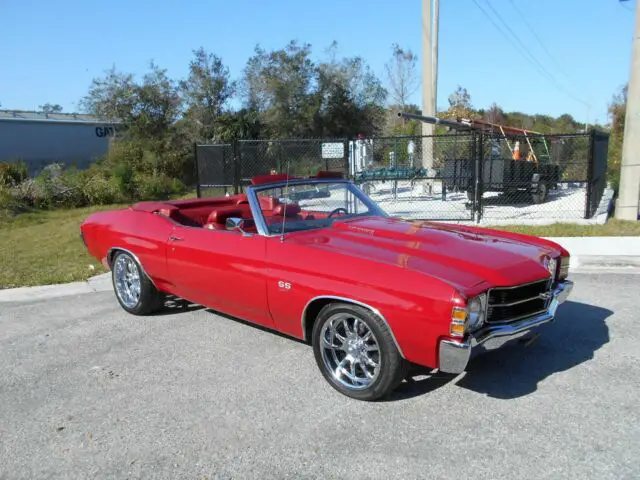 1971 chevrolet chevelle convertible,454 big block,auto,red with red interior