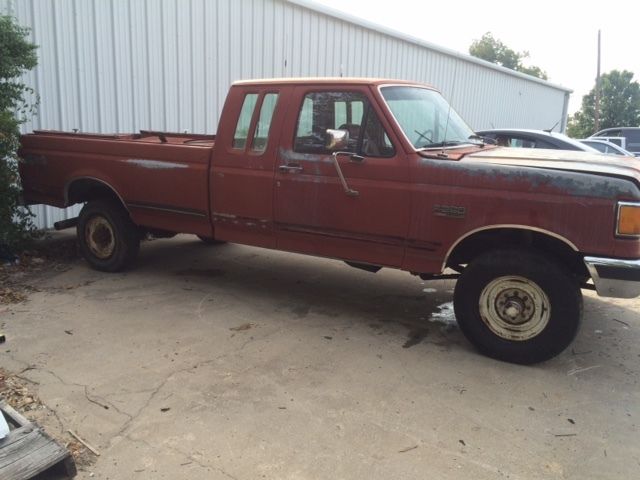 1991 ford f250 4x4 xlt lariat diesel 5speed supercab bad engine no reserve texas