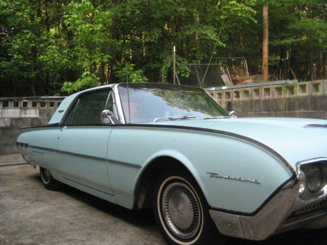 62 thunderbird, baby blue in color, ps,pb, a/c, pw, pl, ps, tilt away steering