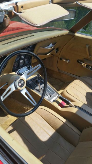 corvette 1974 red 69800 miles auto number matching t top