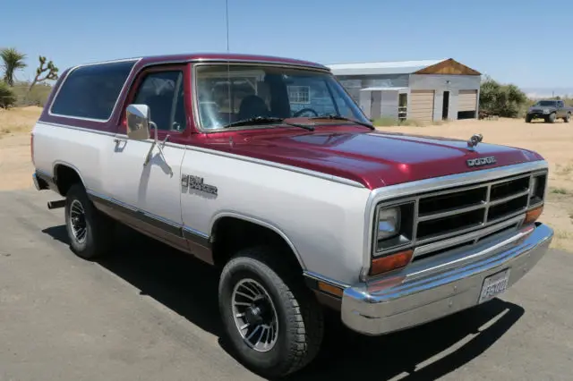 1987 dodge ramcharger 150le 4x4 5.9l v8 ac 106,647 mi!, clean ca rust free truck