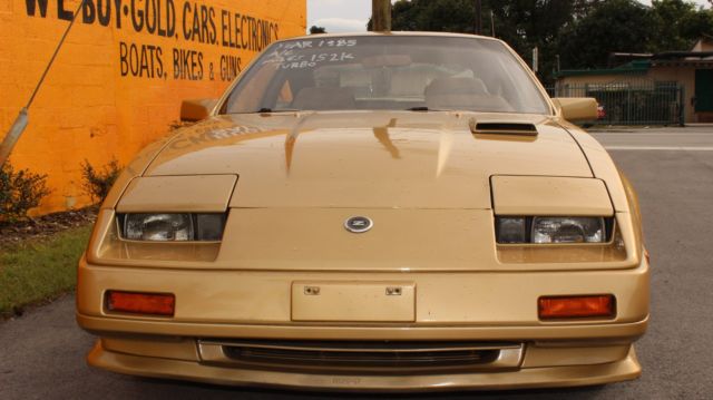 1985 nissan 300zx turbo new fresh paint 152k og miles gold 5spd cold a/c t-tops!