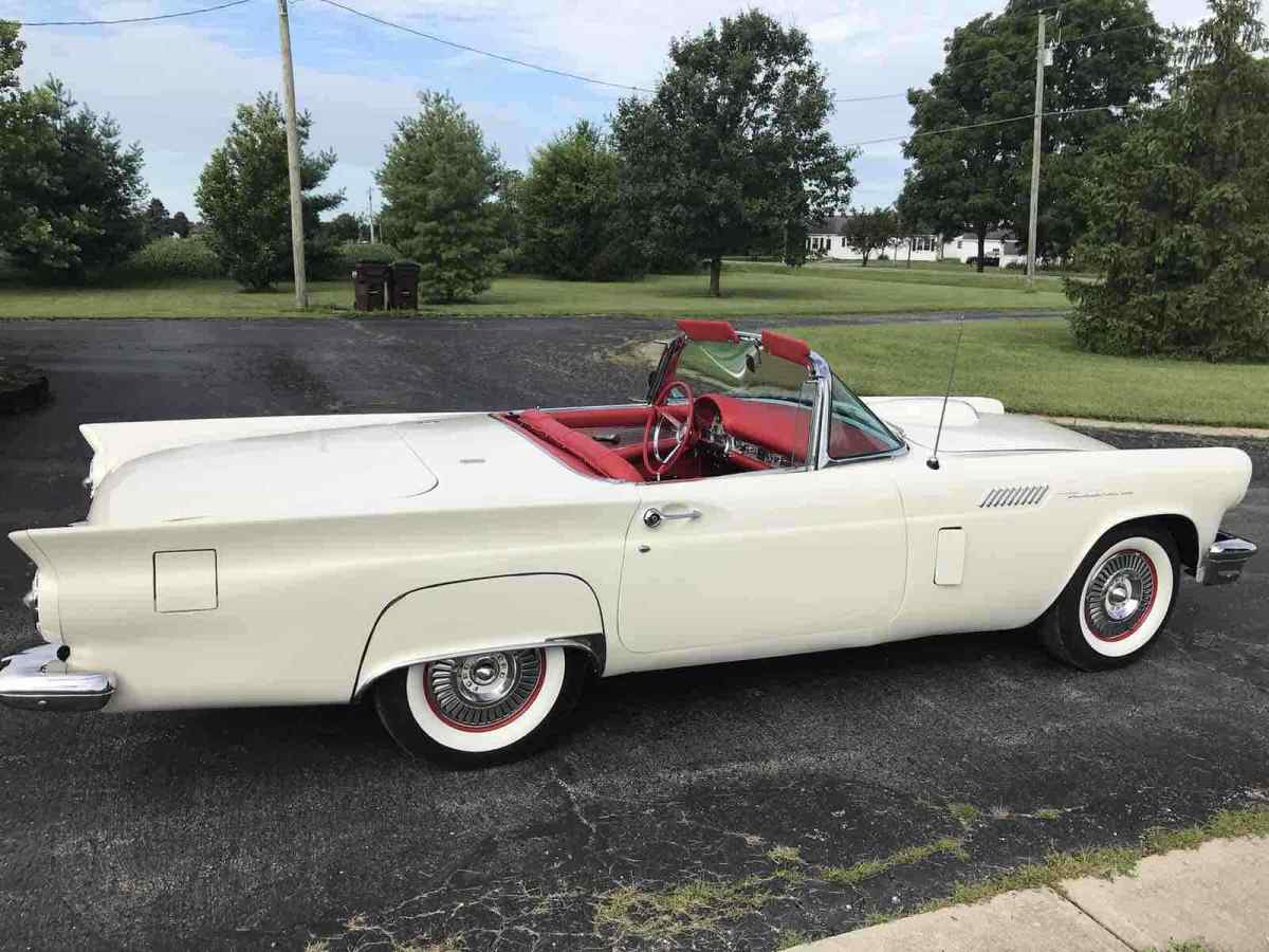 1957 ford thunderbird convertible white rwd auto xl engine/transmission rebuilt