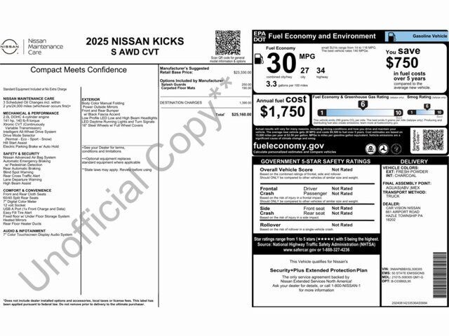 2025 nissan kicks s