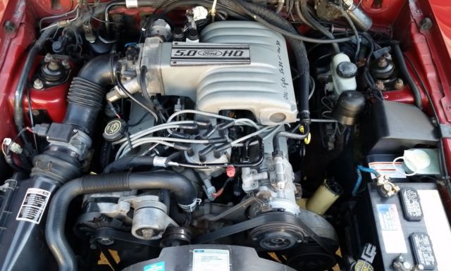 1991 5.0 liter v8 ford mustang gt convertible 302 *rare color* fox body convt