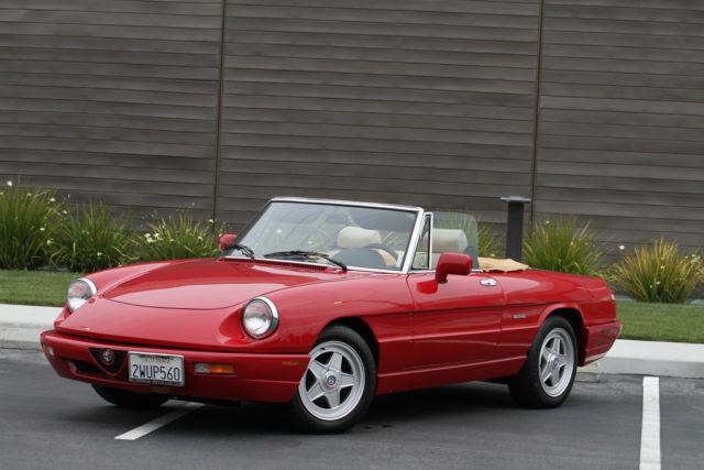 1991 alfa romeo spider red/tan 55k miles. one owner. california