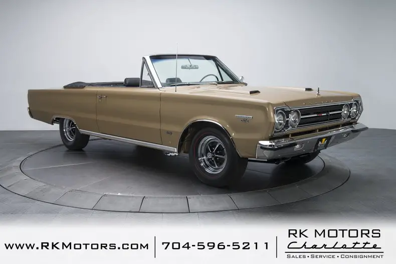 1967 plymouth gtx gold metallic convertible 426 hemi v8 3 speed automatic