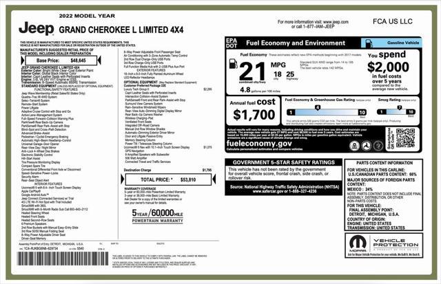 2022 jeep grand cherokee l limited