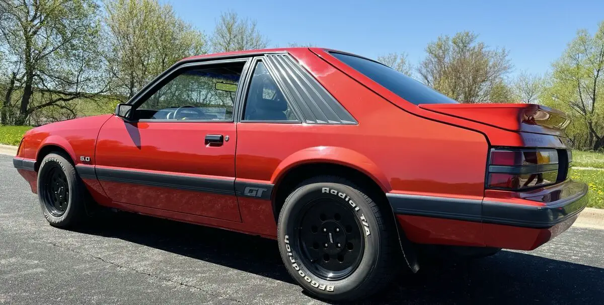 1986 ford mustang sedan red lx