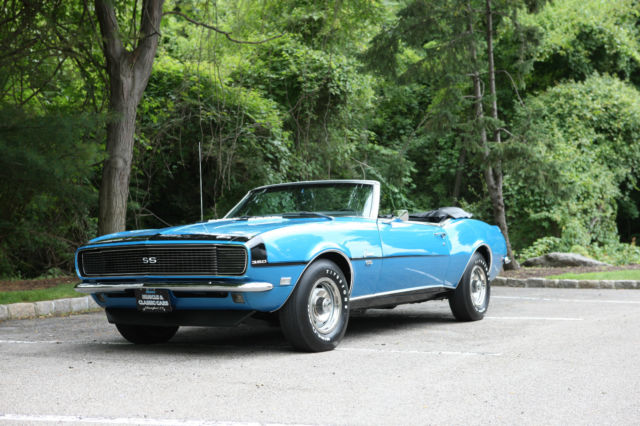 1968 camaro ss/rs 350 convertible 4 speed all matching #s lemans blue restored