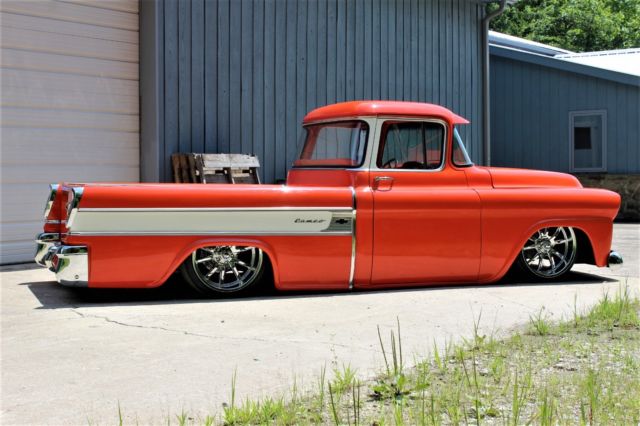 1958 chevrolet cameo restomod bagged street rod apache 3100 fleetside air ride