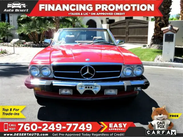 mercedes-benz 560 series red with 66,984 miles, for sale!
