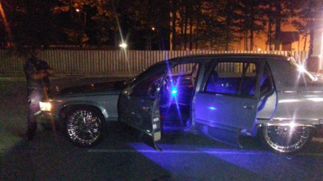 classic old school cadillac w/22' rims