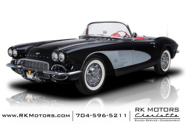 1961 chevrolet corvette tuxedo black convertible 283 v8 2 speed automatic