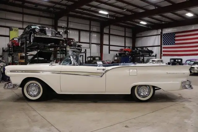 1957 ford fairlane 500 skyliner retractable 9450 miles white convertible v8 auto