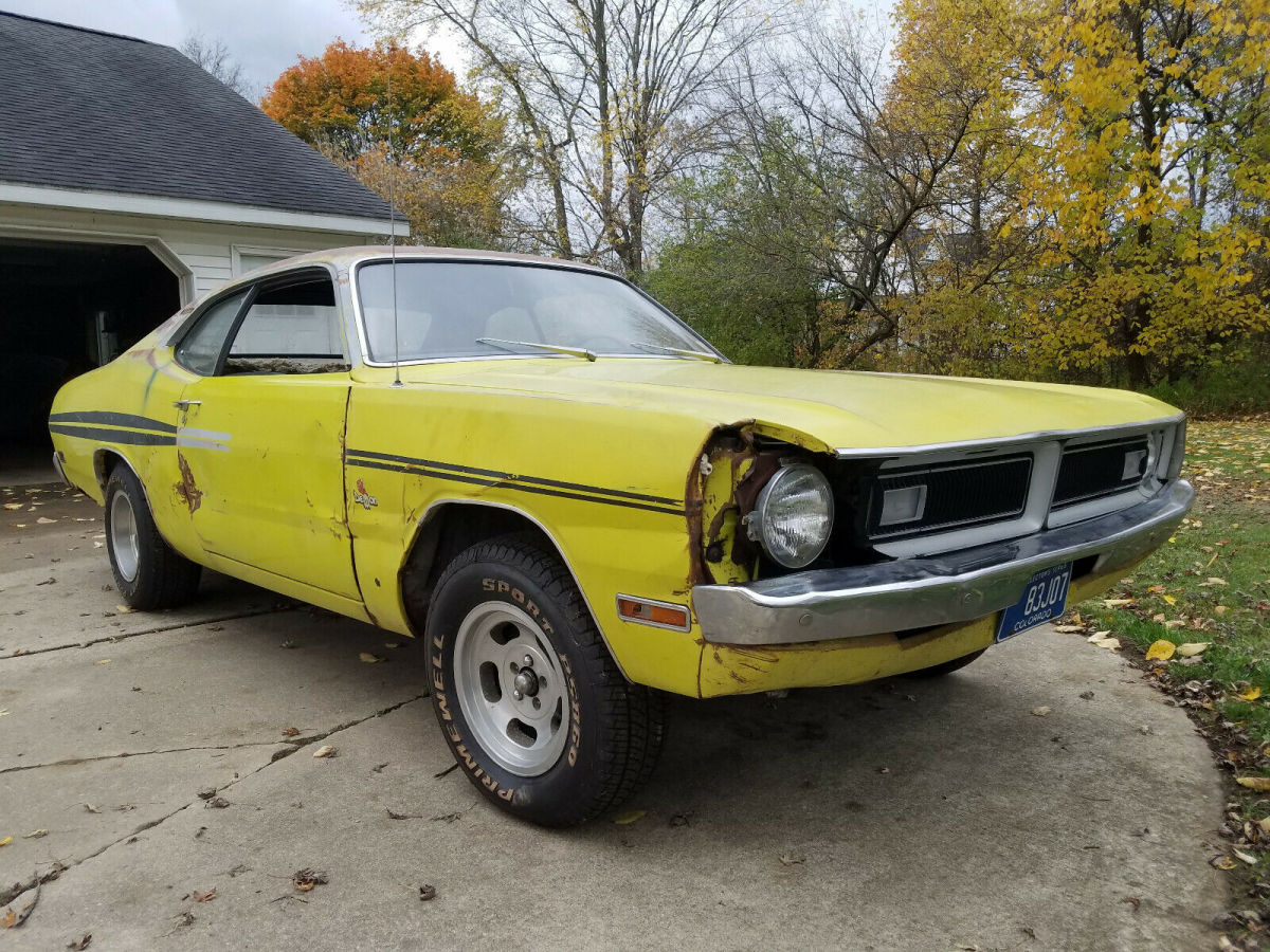 1971 dodge demon 340 curious yellow build sheet fender tag #'s match orig. paint