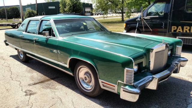 1977 lincoln town car vintage classic original green leather loaded garaged! 92k